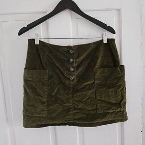 BDG velvet green mini skirt